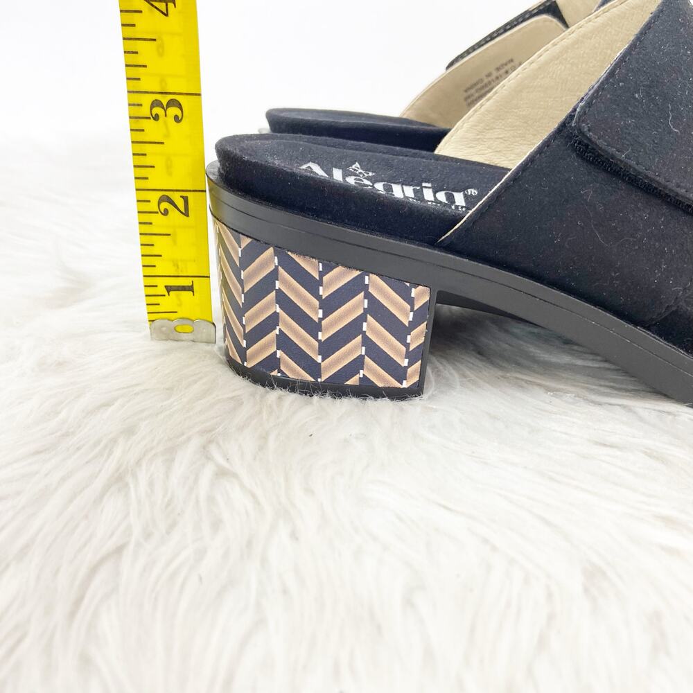 NWOB Alegria by PG Lite EU 39 Women's Navy Tia Leather Comfort Block Heel Sandal - Picture 4 of 13